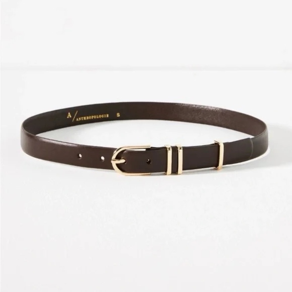 NWT Anthropologie Brown Basic Keeper Belt Large